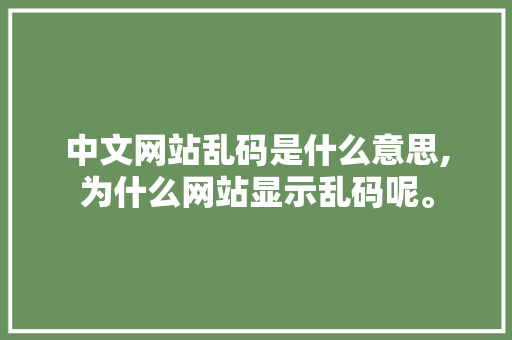 中文网站乱码是什么意思,为什么网站显示乱码呢。