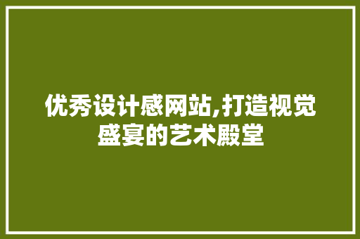 优秀设计感网站,打造视觉盛宴的艺术殿堂