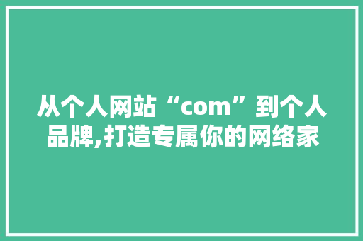 从个人网站“com”到个人品牌,打造专属你的网络家园