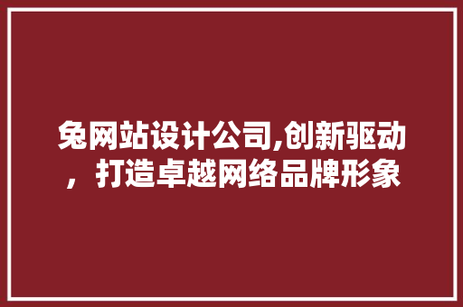 兔网站设计公司,创新驱动，打造卓越网络品牌形象