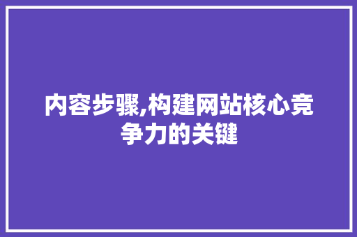 内容步骤,构建网站核心竞争力的关键