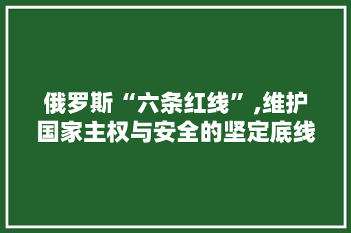俄罗斯“六条红线”,维护国家主权与安全的坚定底线