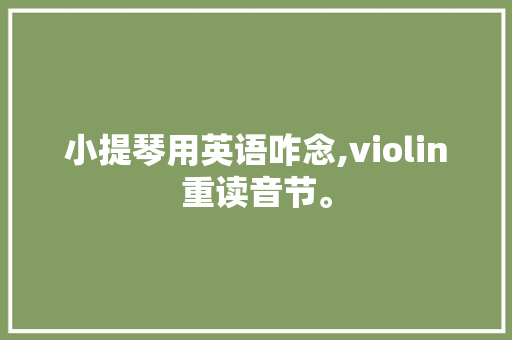 小提琴用英语咋念,violin重读音节。