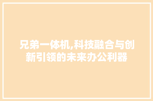 兄弟一体机,科技融合与创新引领的未来办公利器