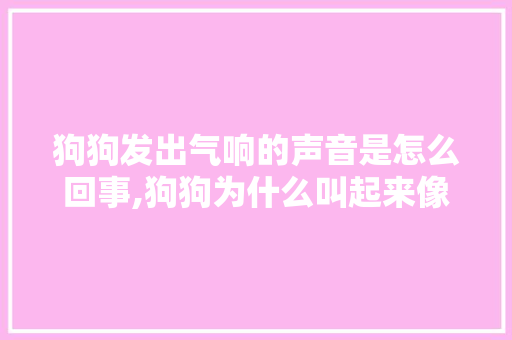 狗狗发出气响的声音是怎么回事,狗狗为什么叫起来像羊叫。 狗狗发出气响的声音是怎么回事,狗狗为什么叫起来像羊叫。 必应SEO
