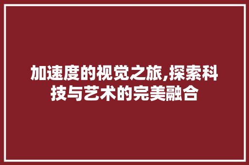加速度的视觉之旅,探索科技与艺术的完美融合 加速度的视觉之旅,探索科技与艺术的完美融合 网站建设公司