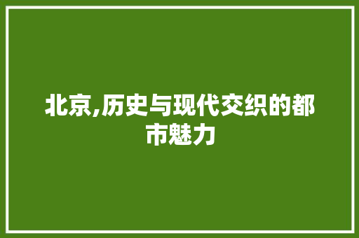 北京,历史与现代交织的都市魅力 北京,历史与现代交织的都市魅力 神马SEO