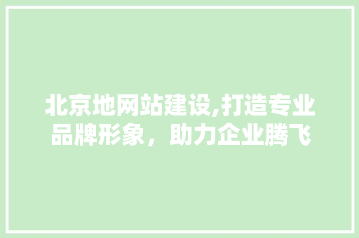 北京地网站建设,打造专业品牌形象，助力企业腾飞