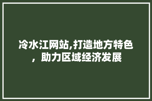 冷水江网站,打造地方特色，助力区域经济发展
