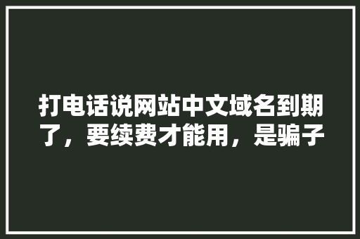 打电话说网站中文域名到期了，要续费才能用，是骗子吗,为什么域名续费变贵了。 打电话说网站中文域名到期了，要续费才能用，是骗子吗,为什么域名续费变贵了。 搜狗SEO