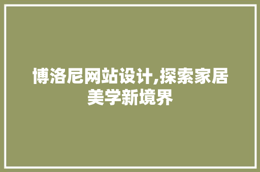 博洛尼网站设计,探索家居美学新境界