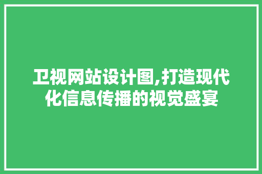 卫视网站设计图,打造现代化信息传播的视觉盛宴