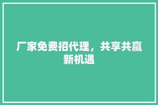厂家免费招代理，共享共赢新机遇 厂家免费招代理，共享共赢新机遇 百度SEO
