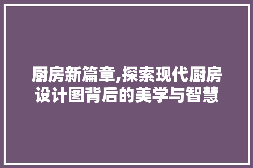 厨房新篇章,探索现代厨房设计图背后的美学与智慧 厨房新篇章,探索现代厨房设计图背后的美学与智慧 搜狗SEO