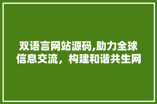 双语言网站源码,助力全球信息交流，构建和谐共生网络空间 双语言网站源码,助力全球信息交流，构建和谐共生网络空间 网站建设公司