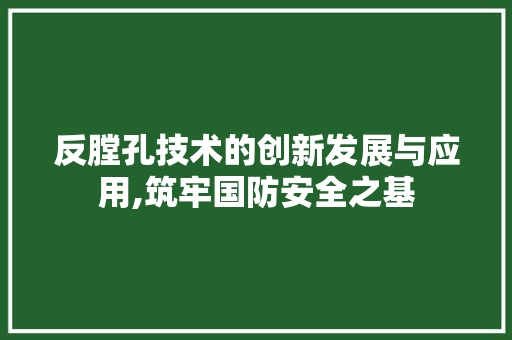 反膛孔技术的创新发展与应用,筑牢国防安全之基