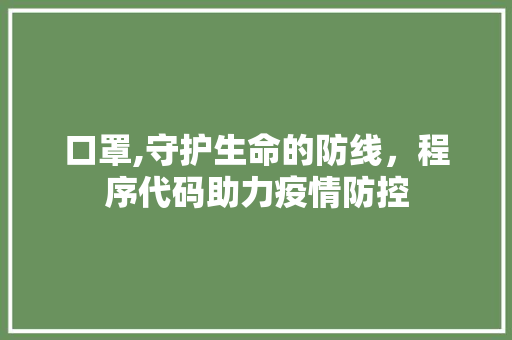 口罩,守护生命的防线，程序代码助力疫情防控
