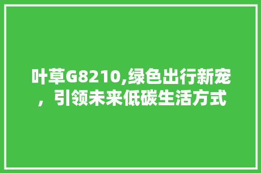 叶草G8210,绿色出行新宠，引领未来低碳生活方式