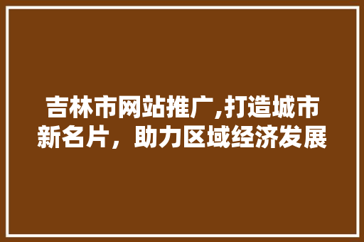 吉林市网站推广,打造城市新名片，助力区域经济发展 吉林市网站推广,打造城市新名片，助力区域经济发展 神马SEO