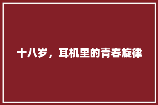 十八岁，耳机里的青春旋律