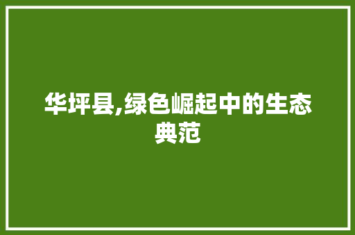 华坪县,绿色崛起中的生态典范