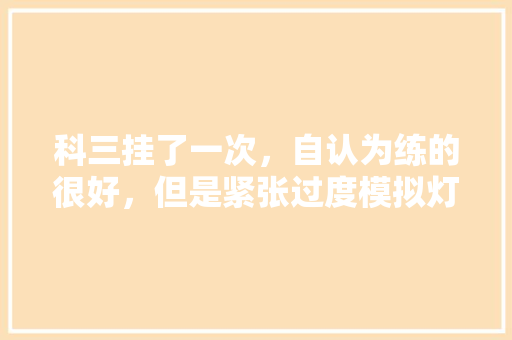 科三挂了一次，自认为练的很好，但是紧张过度模拟灯光就挂了，心态有点崩溃，一点也不想去练习了，怎么办啊,为什么对灯光感到烦躁呢。