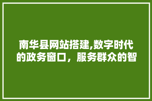 南华县网站搭建,数字时代的政务窗口，服务群众的智慧平台 南华县网站搭建,数字时代的政务窗口，服务群众的智慧平台 神马SEO
