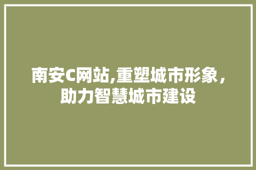 南安C网站,重塑城市形象，助力智慧城市建设