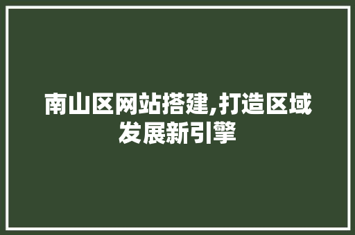 南山区网站搭建,打造区域发展新引擎 南山区网站搭建,打造区域发展新引擎 网站建设公司