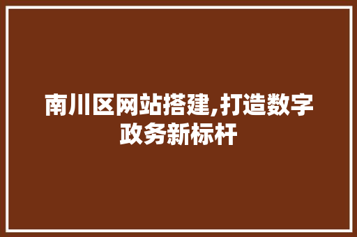 南川区网站搭建,打造数字政务新标杆