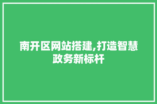 南开区网站搭建,打造智慧政务新标杆