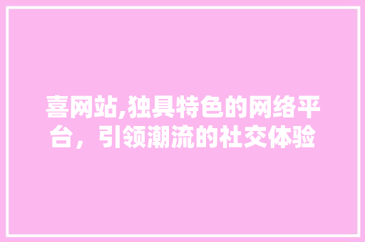喜网站,独具特色的网络平台，引领潮流的社交体验