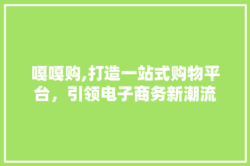嘎嘎购,打造一站式购物平台，引领电子商务新潮流