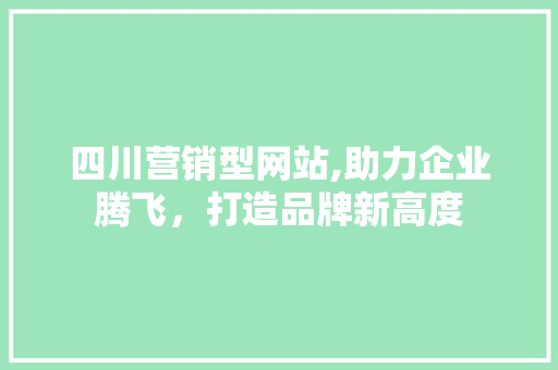 四川营销型网站,助力企业腾飞，打造品牌新高度 四川营销型网站,助力企业腾飞，打造品牌新高度 百度SEO