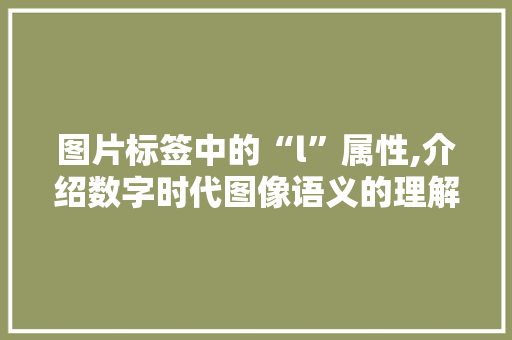 图片标签中的“l”属性,介绍数字时代图像语义的理解之路