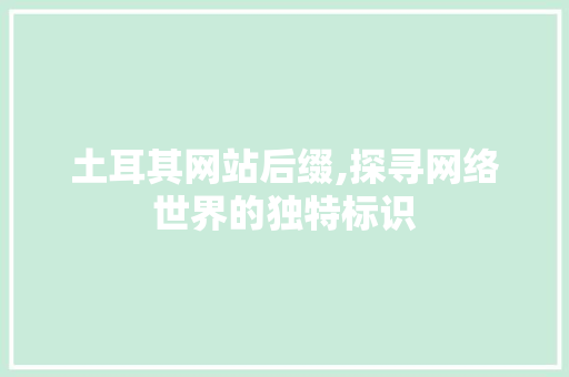 土耳其网站后缀,探寻网络世界的独特标识