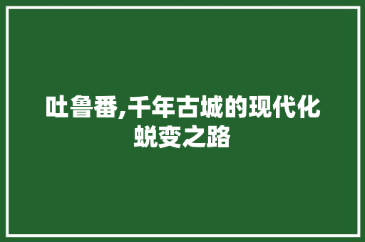 吐鲁番,千年古城的现代化蜕变之路 吐鲁番,千年古城的现代化蜕变之路 搜狗SEO