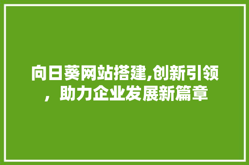 向日葵网站搭建,创新引领,助力企业发展新篇章 百度SEO 向日葵网站搭建,创新引领,助力企业发展新篇章 向日葵网站搭建,创新引领,助力企业发展新篇章 百度SEO