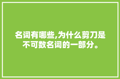 名词有哪些,为什么剪刀是不可数名词的一部分。 名词有哪些,为什么剪刀是不可数名词的一部分。 必应SEO
