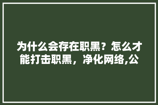 为什么会存在职黑？怎么才能打击职黑，净化网络,公司网站为什么总被黑客攻击。