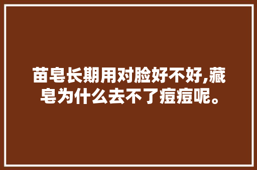 苗皂长期用对脸好不好,藏皂为什么去不了痘痘呢。
