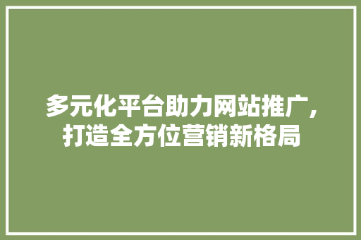 多元化平台助力网站推广,打造全方位营销新格局