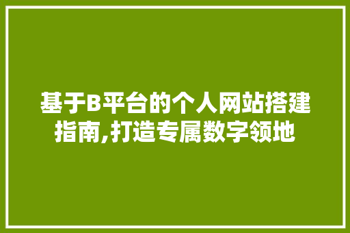 基于B平台的个人网站搭建指南,打造专属数字领地