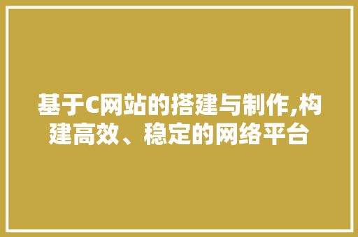 基于C网站的搭建与制作,构建高效、稳定的网络平台