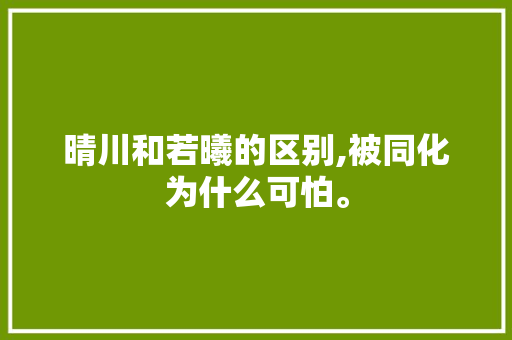 晴川和若曦的区别,被同化为什么可怕。 晴川和若曦的区别,被同化为什么可怕。 百度SEO