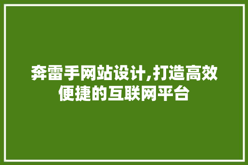 奔雷手网站设计,打造高效便捷的互联网平台 奔雷手网站设计,打造高效便捷的互联网平台 网站建设公司