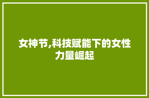 女神节,科技赋能下的女性力量崛起