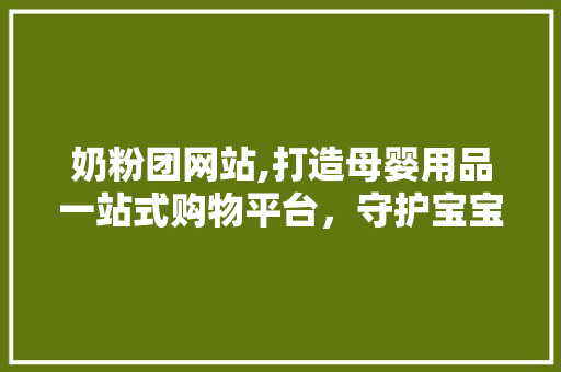 奶粉团网站,打造母婴用品一站式购物平台，守护宝宝健康成长