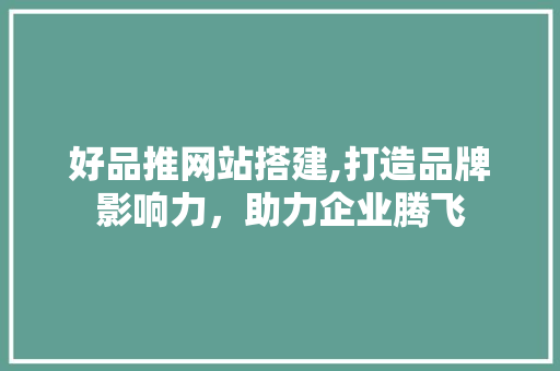 好品推网站搭建,打造品牌影响力，助力企业腾飞 好品推网站搭建,打造品牌影响力，助力企业腾飞 必应SEO