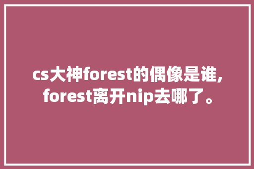 cs大神forest的偶像是谁,forest离开nip去哪了。